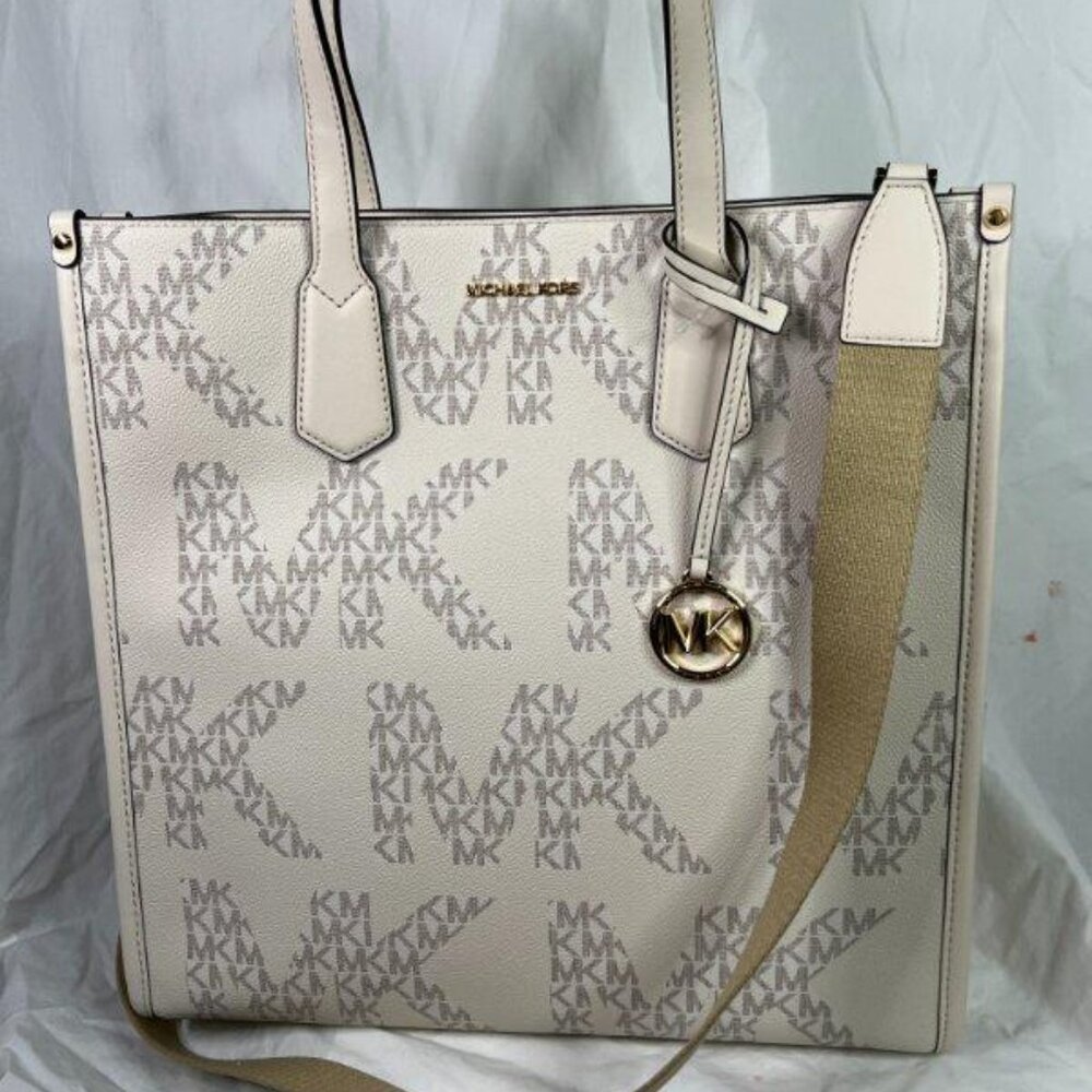 MICHAEL KORS Coraline Printed Canvas Leather Large Tote Brown Multi DUST BAG NWT